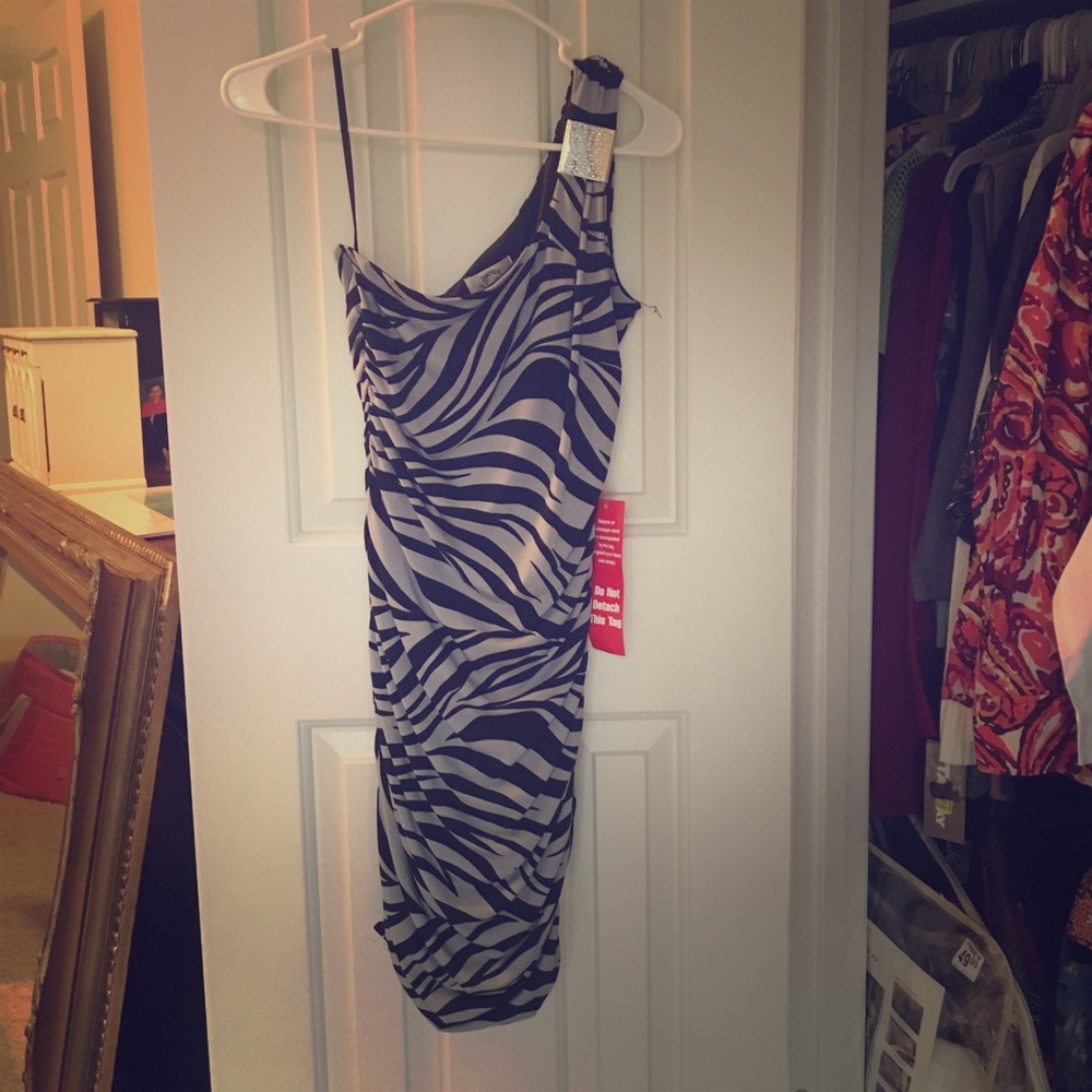 Sexy NWT One Shoulder Animal Print Dress